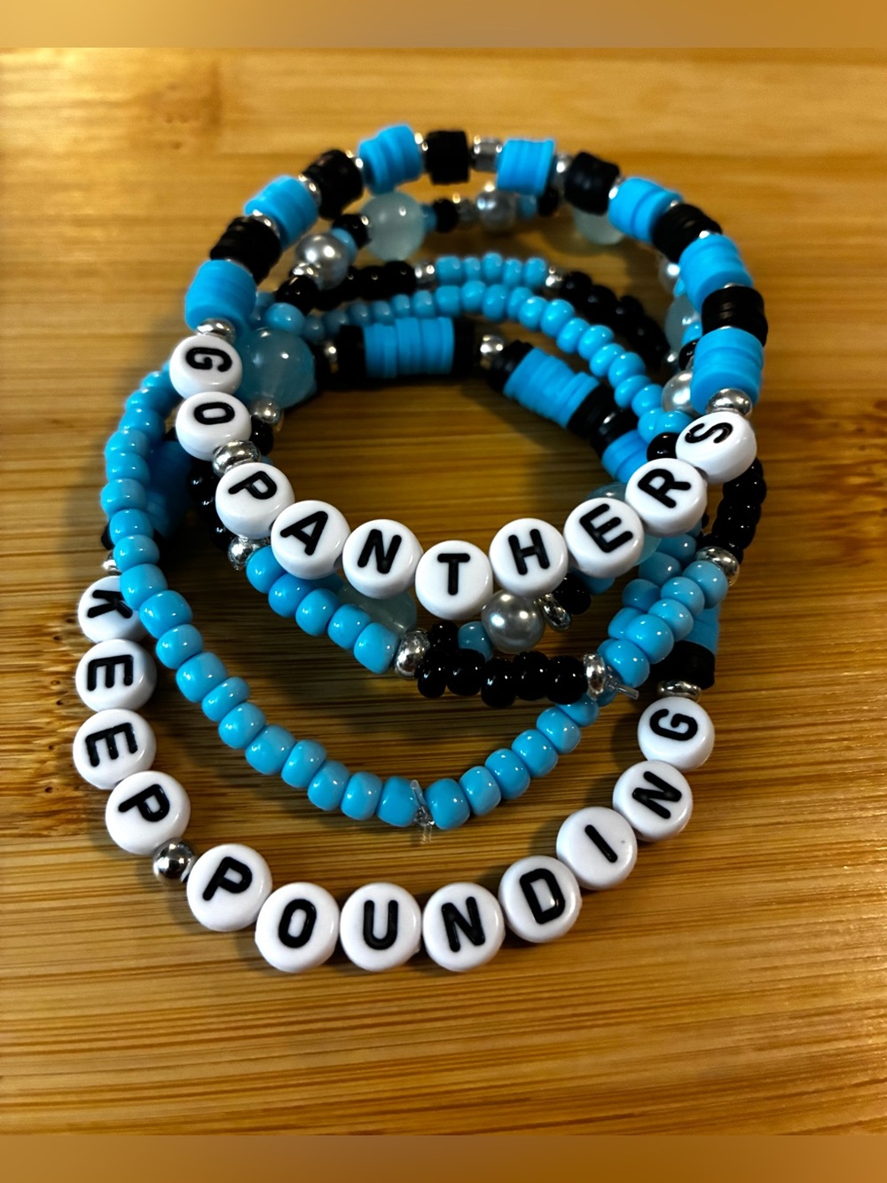 'Go Panthers' Stackable Bracelet Set